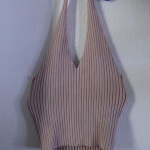 Light Pink halter sweater Crop top